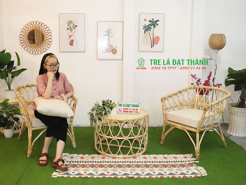 Bộ Bàn Ghế Mây Uống Trà - BBGMUT008